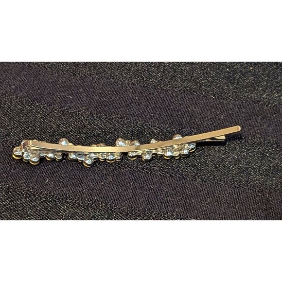 Elegant Rhinestone Floral Hair Clip  3.5 Inch Decorative Barrette - Picture 3 of 3